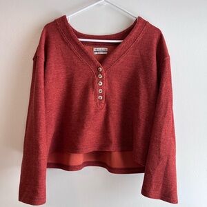 Urban Outfitters rust orange crop top long sleeve